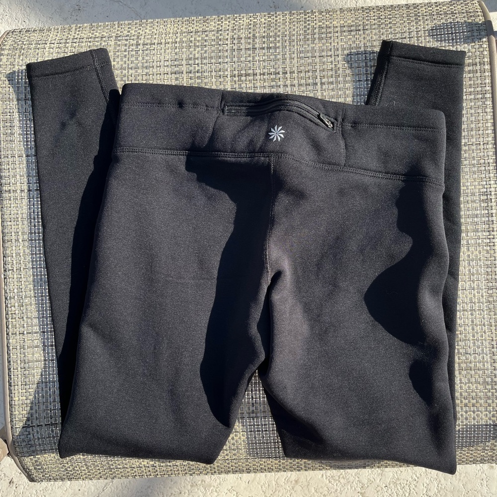 Athleta Black Fleece Lined Stretch Pant Size Small